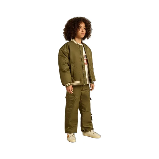 Kids Cargo Pants In Military Green
