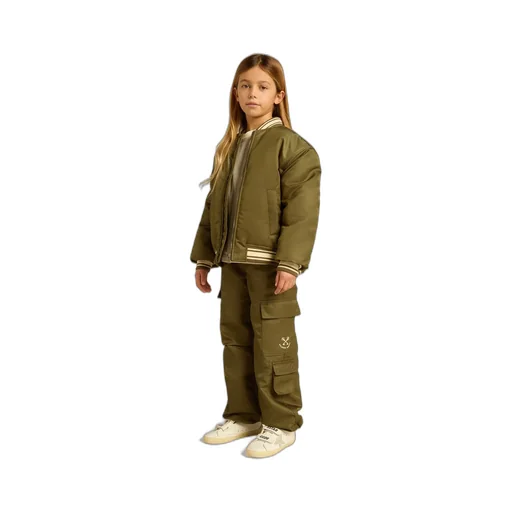 Kids Cargo Pants In Military Green