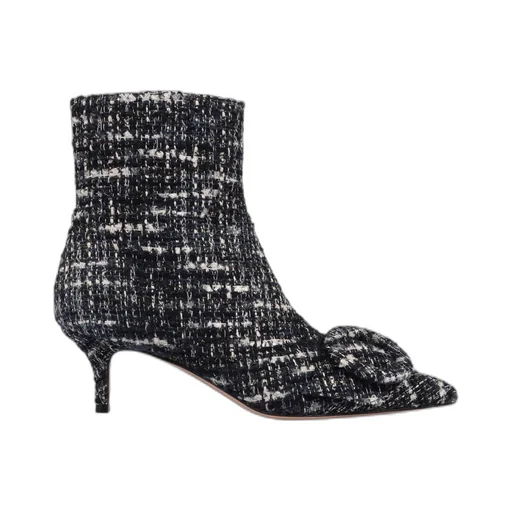 Gianvito Rossi Pointed Toe Tweed Ankle Boots