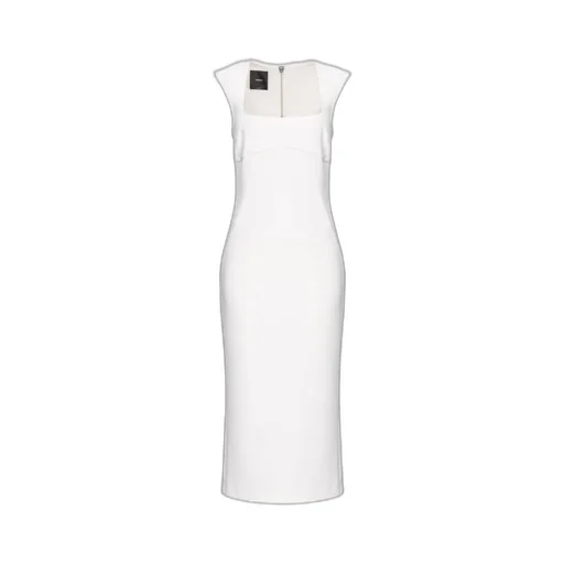 Crepe Cap-Sleeve Midi Dress