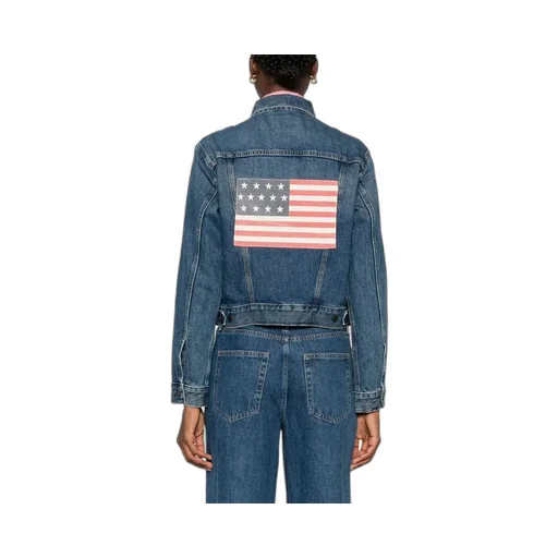 Flag-Patch Denim Jacket