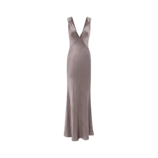Saint Laurent Cross-Back V-Neck Dress