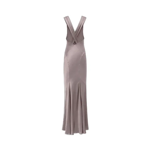 Saint Laurent Cross-Back V-Neck Dress