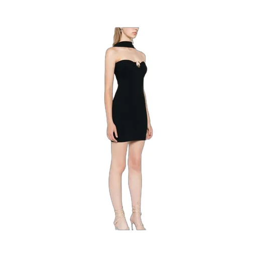 Logo-Plaque Halterneck Mini Dress