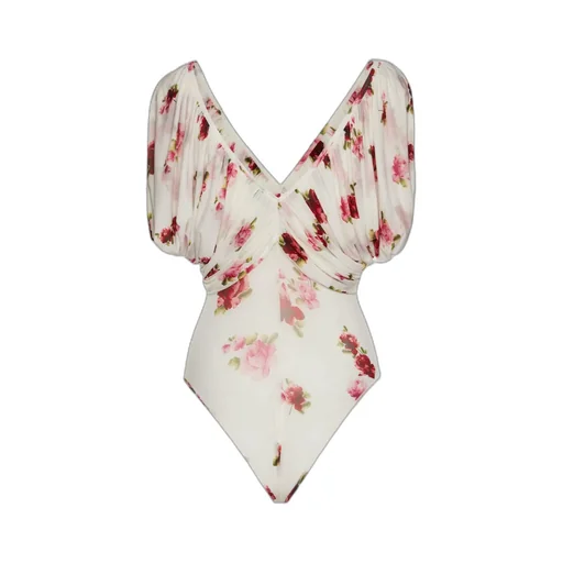 Magda Butrym Ruched V Neck Bodysuit