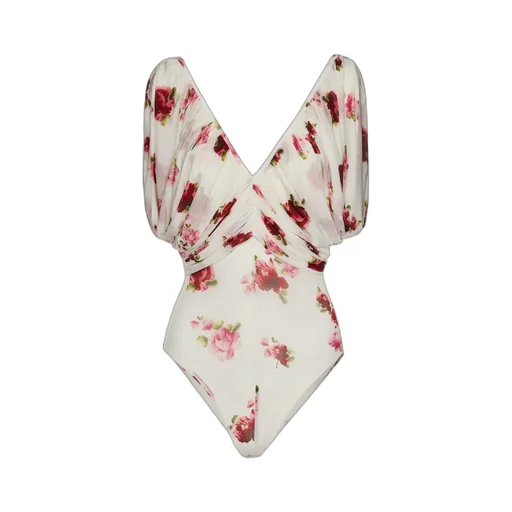 Magda Butrym Ruched V Neck Bodysuit