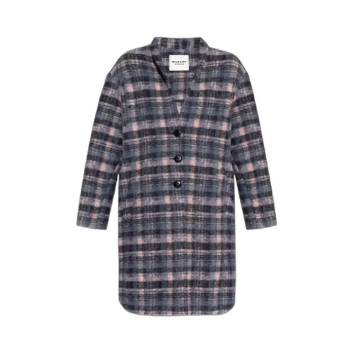 Checked Wool Coat