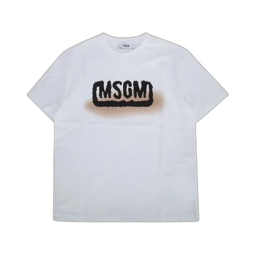 Msgm Kids Logo Printed Crewneck T-Shirt