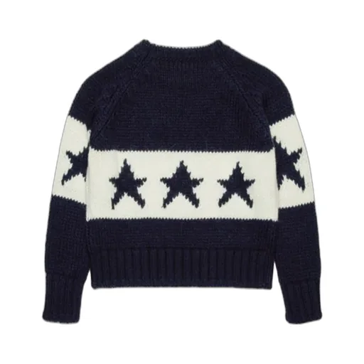 Nº21 Kids Star Intarsia-Knitted Crewneck Jumper