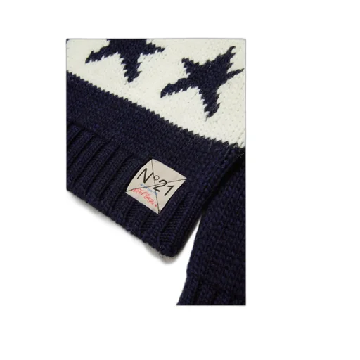 Nº21 Kids Star Intarsia-Knitted Crewneck Jumper