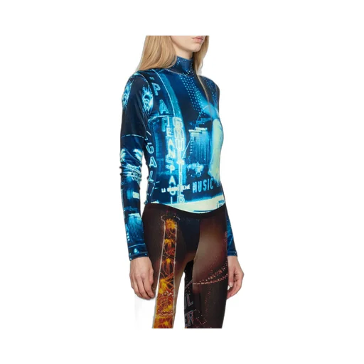 Jean Paul Gaultier Pigalle Printed Velvet Bodysuit