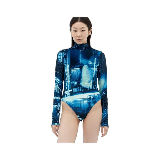 Jean Paul Gaultier Pigalle Printed Velvet Bodysuit