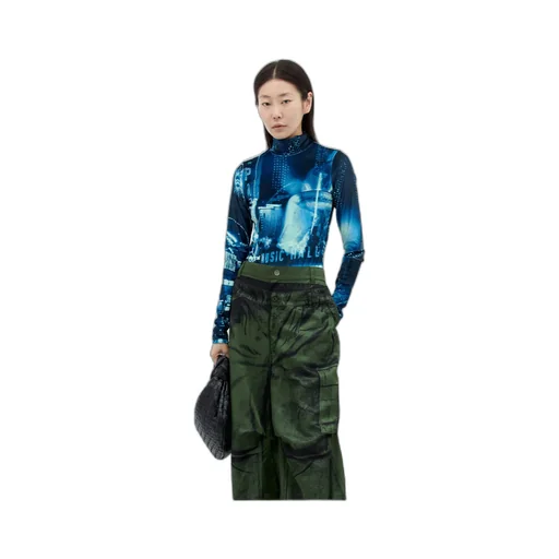 Jean Paul Gaultier Pigalle Printed Velvet Bodysuit