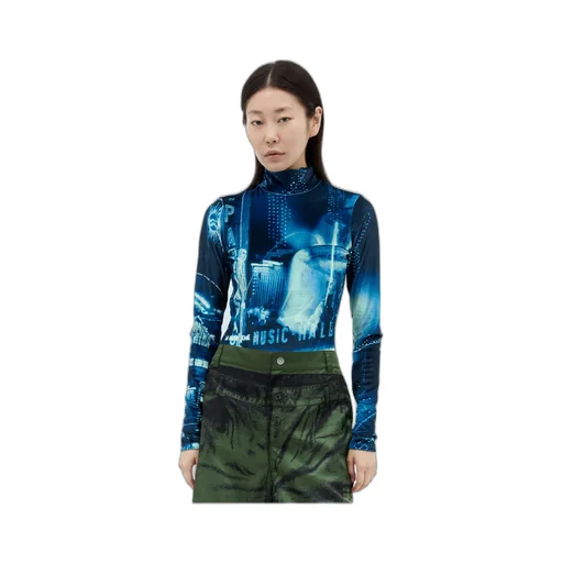 Jean Paul Gaultier Pigalle Printed Velvet Bodysuit