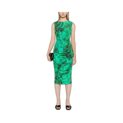 Abstract-Print Midi Dress