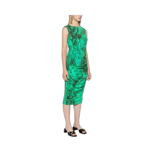 Abstract-Print Midi Dress