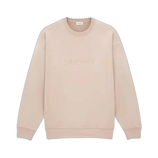 Saint Laurent Logo Embroidered Crewneck Sweatshirt