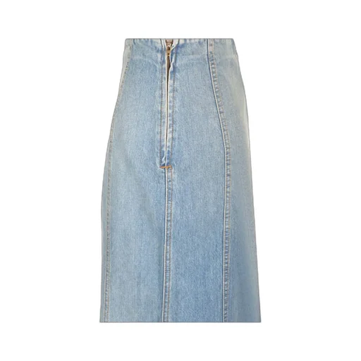 Zippered Denim Skirt