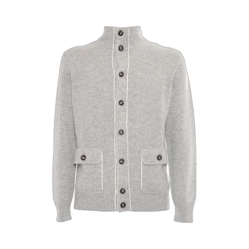 Kangra High Neck Buttoned Cardigan