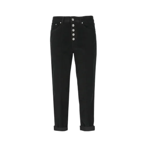 Button-Embellished Corduroy Trousers