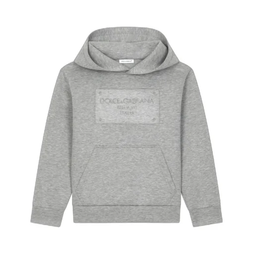 Dolce & Gabbana Kids Logo-Printed Ribbed Edge Hoodie