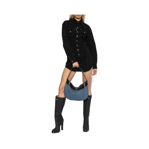 Dsquared2 Logo Patch Denim Shirt Dress