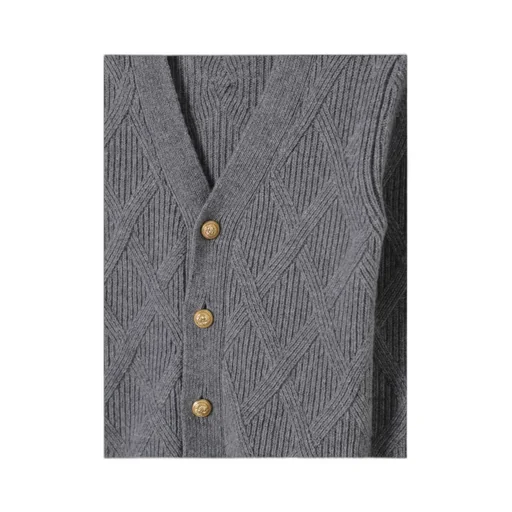 Balmain Kids Cable Knit V-Neck Cardigan