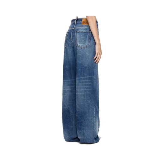 Dsquared2 Distressed Wide-Leg Denim Jeans