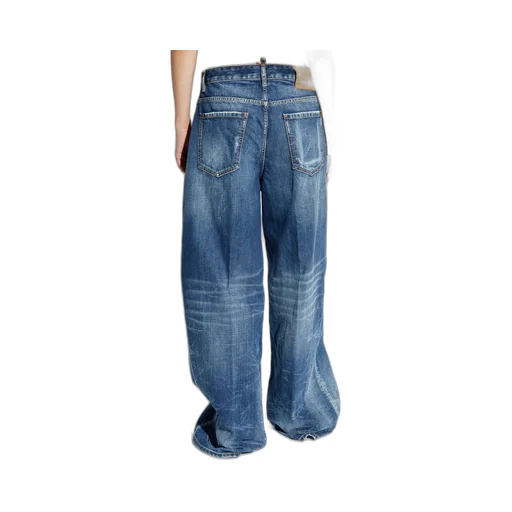 Dsquared2 Distressed Wide-Leg Denim Jeans