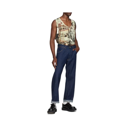 Tapered Jeans With Logo Print