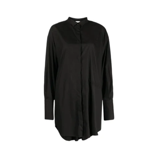 Patou Logo Embroidered Long-Sleeved Shirt Dress