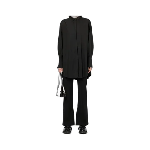 Patou Logo Embroidered Long-Sleeved Shirt Dress