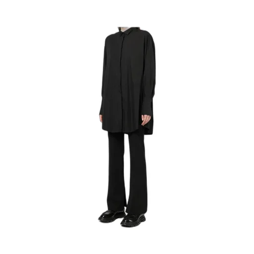 Patou Logo Embroidered Long-Sleeved Shirt Dress