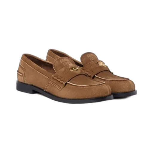 Miu Miu Logo-Plaque Slip-On Loafers