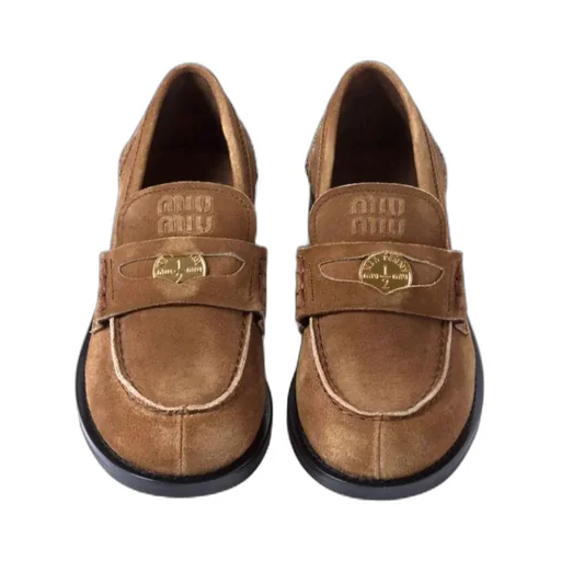 Miu Miu Logo-Plaque Slip-On Loafers
