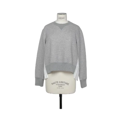 Knife-Pleats Crew-Neck Sweatshirt