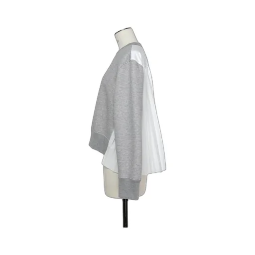 Knife-Pleats Crew-Neck Sweatshirt