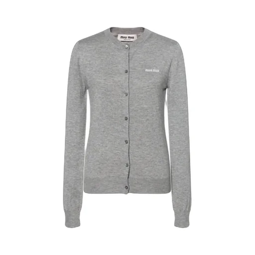 Miu Miu Crewneck Button-Up Cardigan