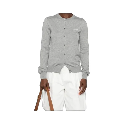 Miu Miu Crewneck Button-Up Cardigan
