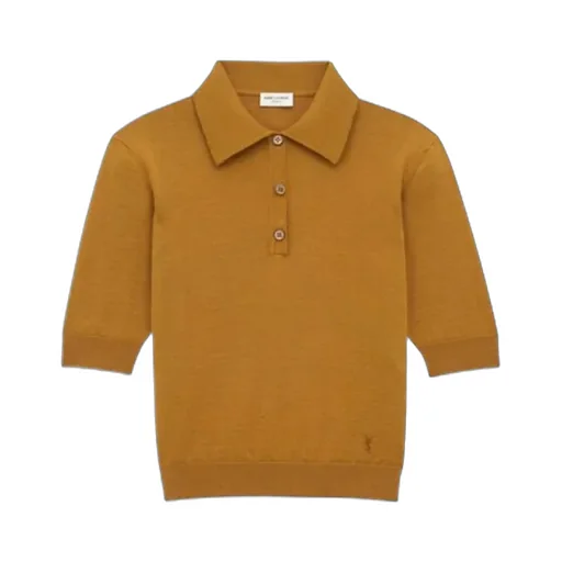 Saint Laurent Cassandre Short-Sleeved Polo Shirt