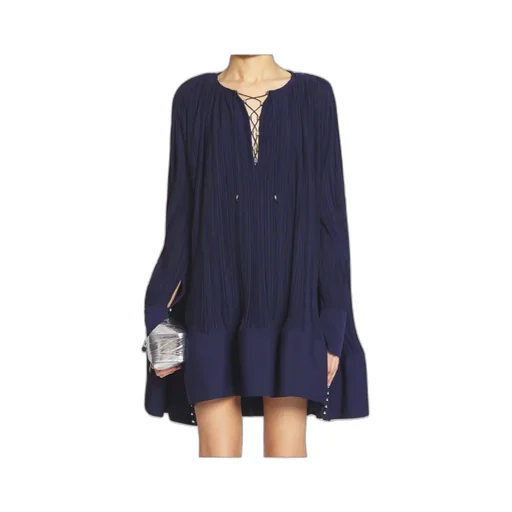 Lanvin Flared Hem Pleated Midi Dress