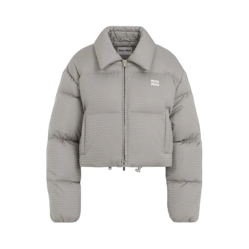 Miu Miu Collared Zip-Up Puffer Jacket