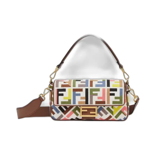 Baguette Ff Embroidered Shoulder Bag