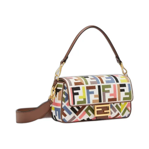 Baguette Ff Embroidered Shoulder Bag
