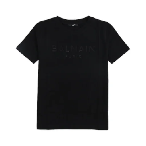 Balmain Kids Logo Embroidered Crewneck T-Shirt