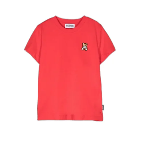 Moschino Kids Teddy Bear Embroidered Crewneck T-Shirt