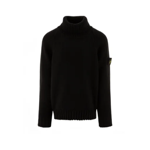 Stone Island Junior Compass Patch Turtleneck Jumper