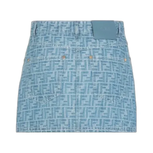 Ff Printed Denim Skirt
