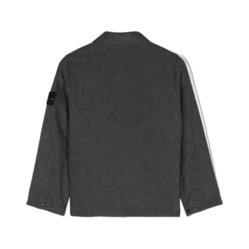 Stone Island Junior Compass-Badge Curved Hem Overshirt