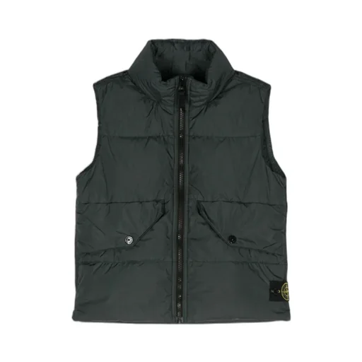 Stone Island Junior Compass-Badge Zip-Up Padded Vest